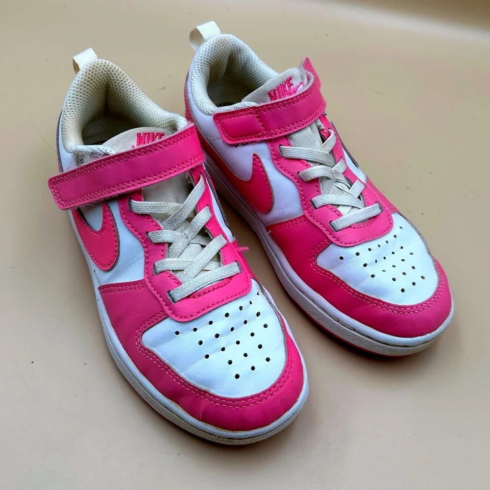 Nike Court Borough Low 2 Pink White Kids Sneakers DV5457-123 Size 13.5C